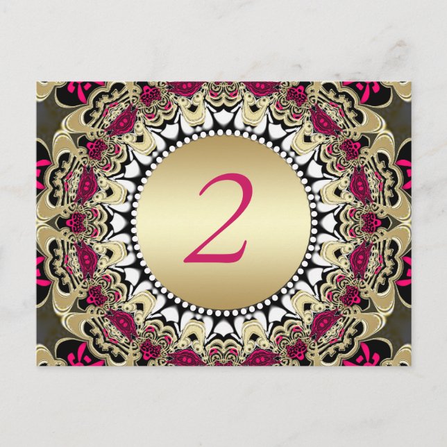 Vintage Gypsy Lace Wedding Table Number Postcard (Front)