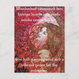 Vintage Gypsy Soul Wanderlust Quote Postcard