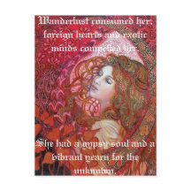 Vintage Gypsy Soul Wanderlust Quote Postcard