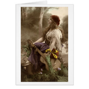 Vintage Gypsy Woman with Guitar,