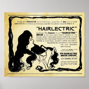 Vintage Hairlectric Hair Brush Print