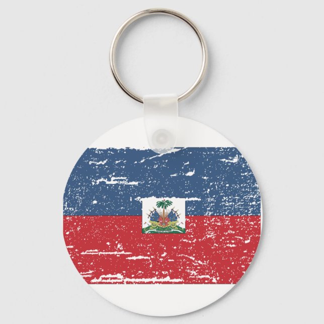 Vintage Haiti Flag Key Ring (Front)