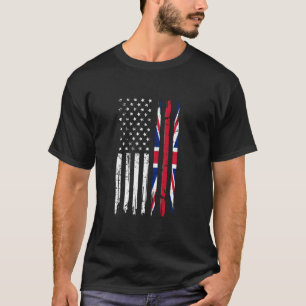Vintage Half American Half British Flag Great Brit T-Shirt