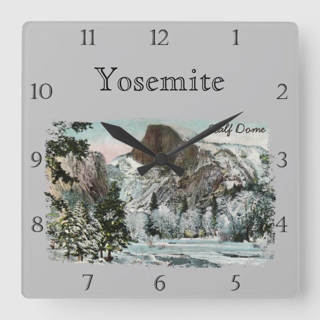 Vintage Half Dome Custom Square Wall Clock (Front)