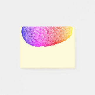 Vintage Half Human Brain Rainbow Gradient Post-it  Notes