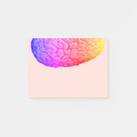 Vintage Half Human Brain Rainbow Gradient Post-it