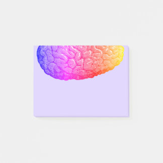 Vintage Half Human Brain Rainbow Gradient Post-it Notes
