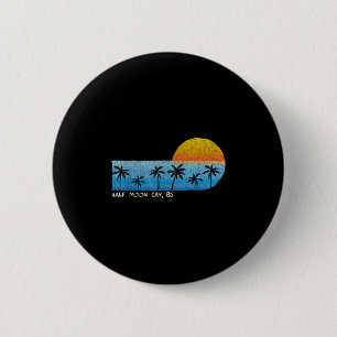 Vintage Half Moon Cay, Bs Palm Trees & Sunset 6 Cm Round Badge