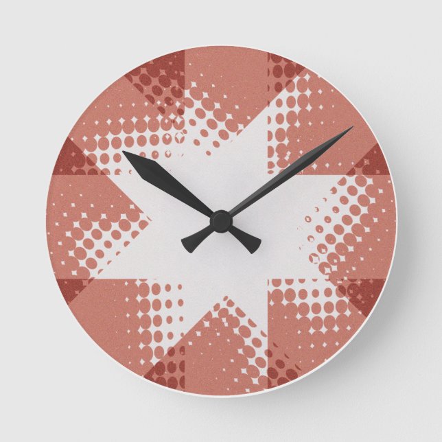 Vintage halftone star clock (Front)