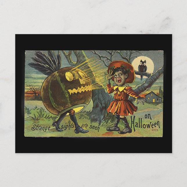 Vintage Halloween - African American girl (1910) Postcard (Front)