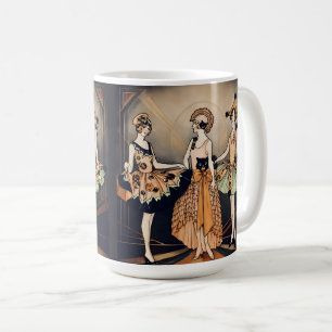 Vintage Halloween Art Deco Flapper Poster 1920s Coffee Mug