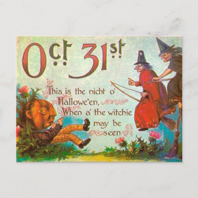 Vintage Halloween Art Postcard (Front)