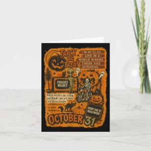 Vintage Halloween Art Quote Collage October 31  Card