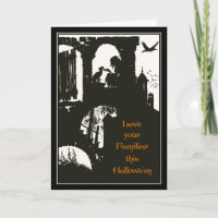 Vintage Halloween Arthur Rackham Witch + Black Cat