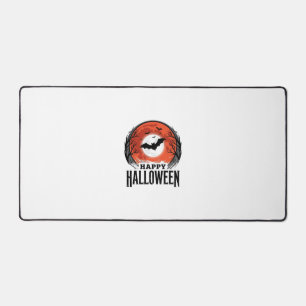 Vintage Halloween Bat Moon Engraving Design_1 Desk Mat