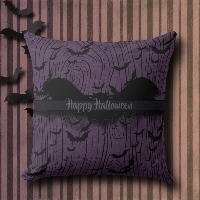Vintage Halloween Bats Monogram Cushion (Creator Uploaded)