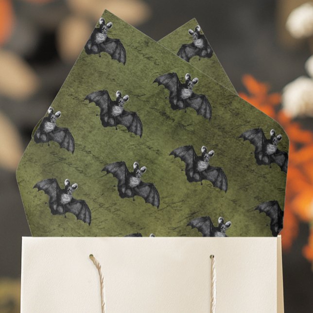 Vintage Halloween Bats Tissue Paper (Vintage Spooky Tissue Paper for Halloween Gifts and Crafts)