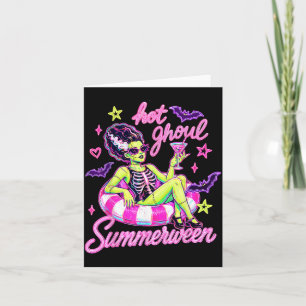 Vintage Halloween Beach Summer Halloween Tail Card