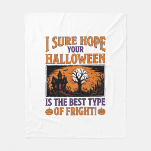 Vintage Halloween Best Type Of Fright Design_1 Fleece Blanket