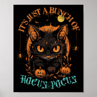 Vintage Halloween Black Cat It's Just A Bunch Of H Poster