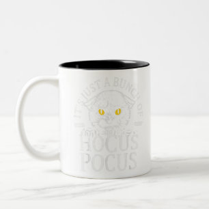 Vintage Halloween Black Cat It's Just A Bunch Of H Two-Tone Coffee Mug