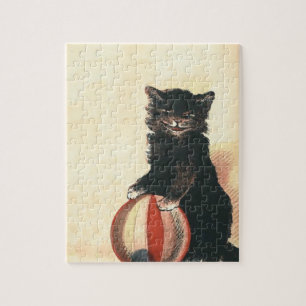 Vintage HALLOWEEN Black Cat Jigsaw Puzzle
