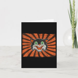 Vintage Halloween Black Cat Lover Funny Retro Gift Card