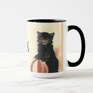 Vintage HALLOWEEN Black Cat Mug