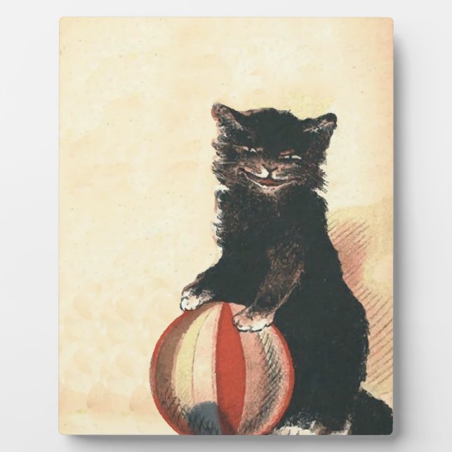 Vintage HALLOWEEN Black Cat Plaque (Front)