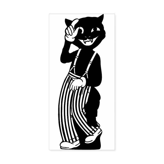 Vintage Halloween Black Cat Stamp (Imprint)