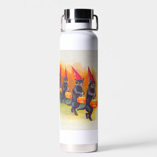 Vintage Halloween Black Cats Water Bottle