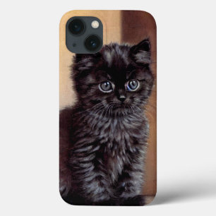 Vintage Halloween Black Kitten Illustration iPhone 13 Case