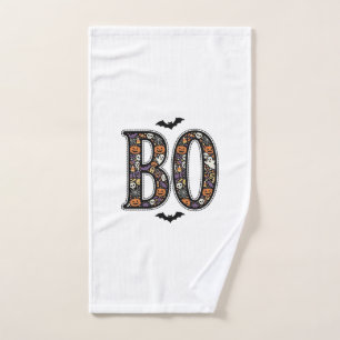 Vintage Halloween Boo Doodle Vector Design_1 Hand Towel