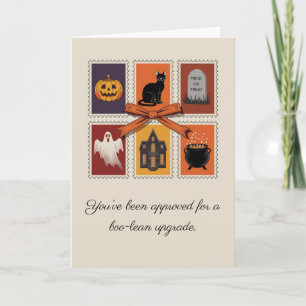 Vintage Halloween Boo Ghost Folded Card 