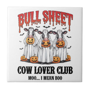 Vintage Halloween Bull Sheet Ceramic Tile