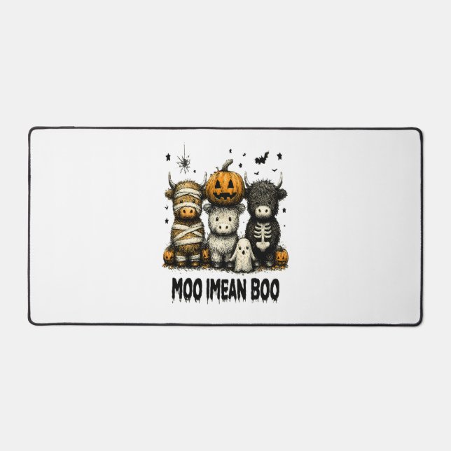 Vintage Halloween Bull Sheet Desk Mat (Front)