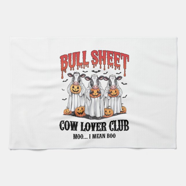 Vintage Halloween Bull Sheet Tea Towel (Horizontal)
