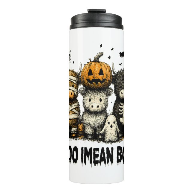 Vintage Halloween Bull Sheet Thermal Tumbler (Front)