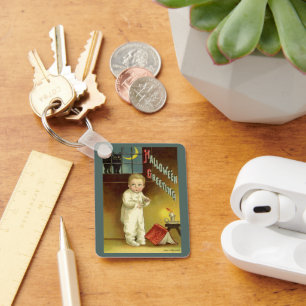 Vintage Halloween by Ellen Clapsaddle, Ghost Story Key Ring