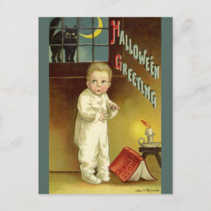 Vintage Halloween by Ellen Clapsaddle, Ghost Story Postcard