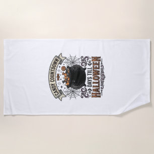 Vintage Halloween Candy Countdown Shirt Design_1 Beach Towel