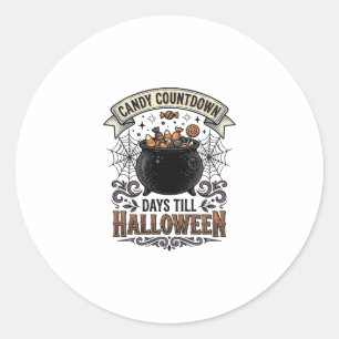 Vintage Halloween Candy Countdown Shirt Design_1 Classic Round Sticker