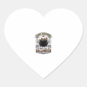 Vintage Halloween Candy Countdown Shirt Design_1 Heart Sticker