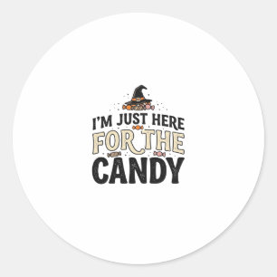 Vintage Halloween Candy Witch Hat Shirt Design_1 Classic Round Sticker