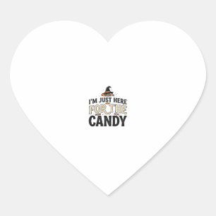 Vintage Halloween Candy Witch Hat Shirt Design_1 Heart Sticker