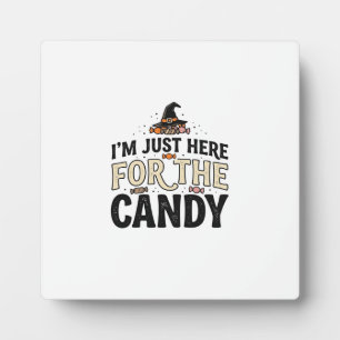 Vintage Halloween Candy Witch Hat Shirt Design_1 Plaque