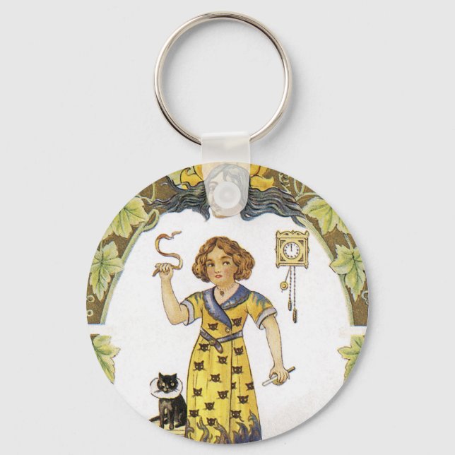 Vintage Halloween Card Key Ring (Front)