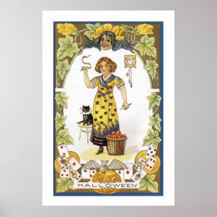 Vintage Halloween Card Poster