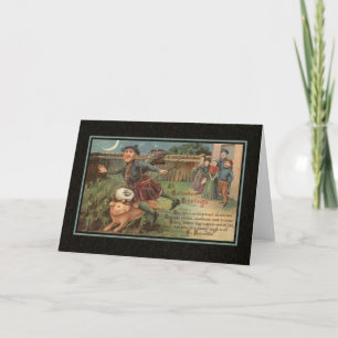 Vintage Halloween Card with Pig