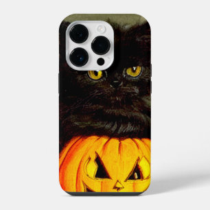 Vintage Halloween Cat and Jack-o’-lantern iPhone 14 Pro Case